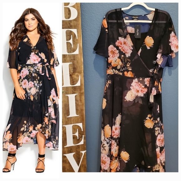 City Chic Tuscan True Wrap sz 20 / L (2x) - Picture 4 of 4